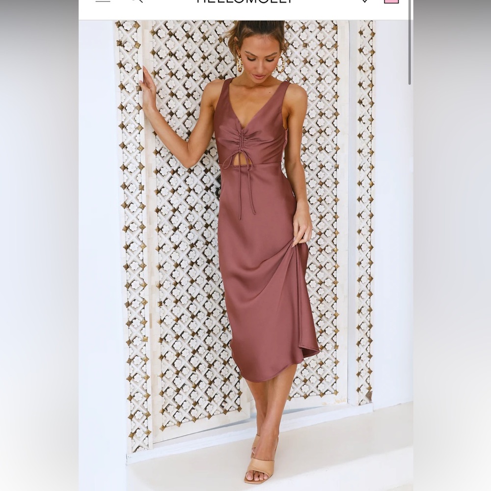 Hello Molly Mauve Midi Dress - Picture 1 of 10